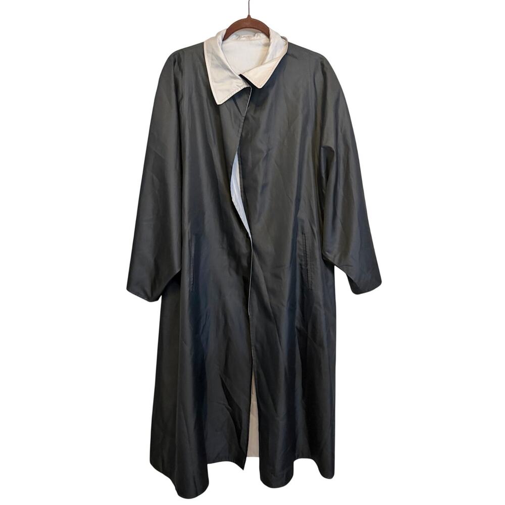 Clifford Michael Long Rain Trench Coat Womens Size 8 Black Outdoor Gorpcore